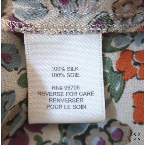 REBECCA TAYLOR Women’s Silk Floral Print Ruffle front Braided Tank Top - Picture 5 of 5